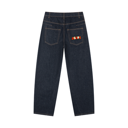 Men's Vintage Wash Barrel Leg AGAPE Jeans