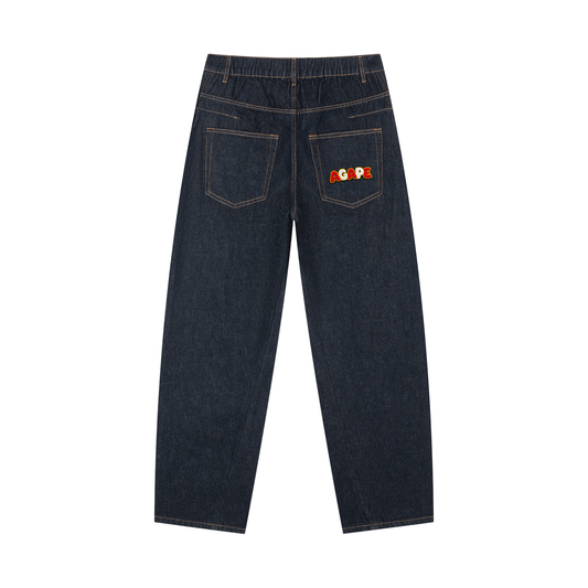 Men's Vintage Wash Barrel Leg AGAPE Jeans