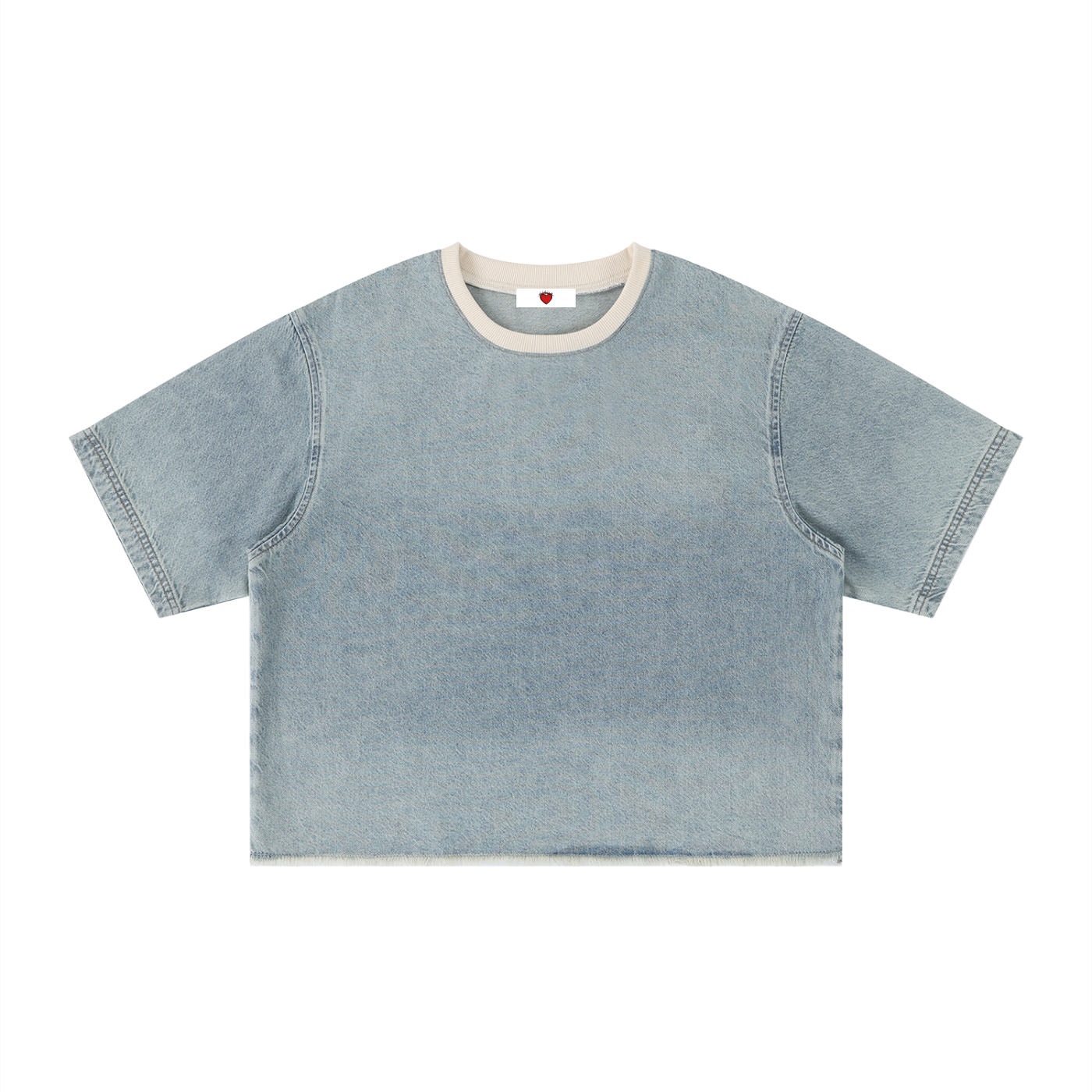 Unisex Boxy Raw Hem Denim "SALT OF THE EARTH" Tee