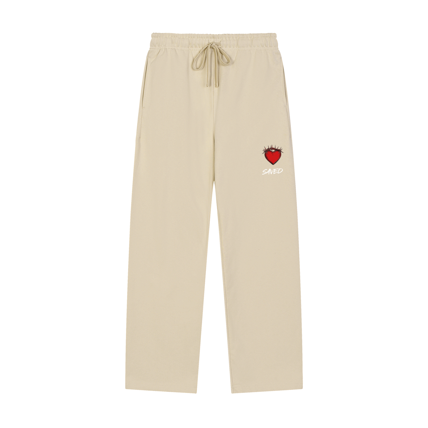 Solid Color Straight-Leg Sweatpants