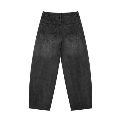 Men's Sunfade Wash Barrel Leg AGAPE Jeans
