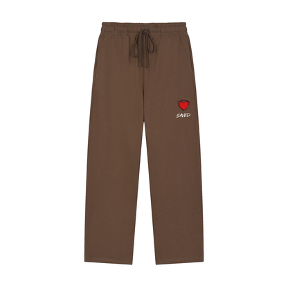 Solid Color Straight-Leg Sweatpants