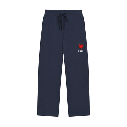 Solid Color Straight-Leg Sweatpants