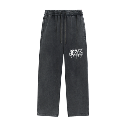 JESUS acid washed sweats