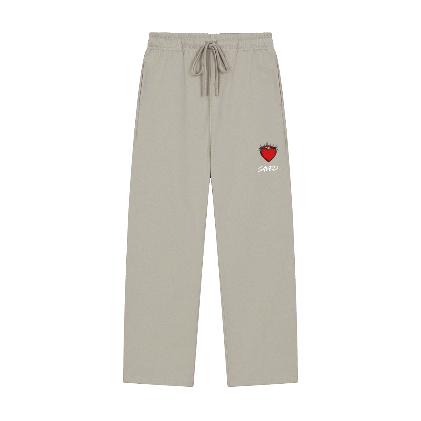 Solid Color Straight-Leg Sweatpants