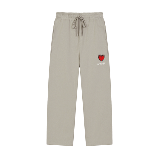 Solid Color Straight-Leg Sweatpants