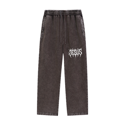JESUS acid washed sweats